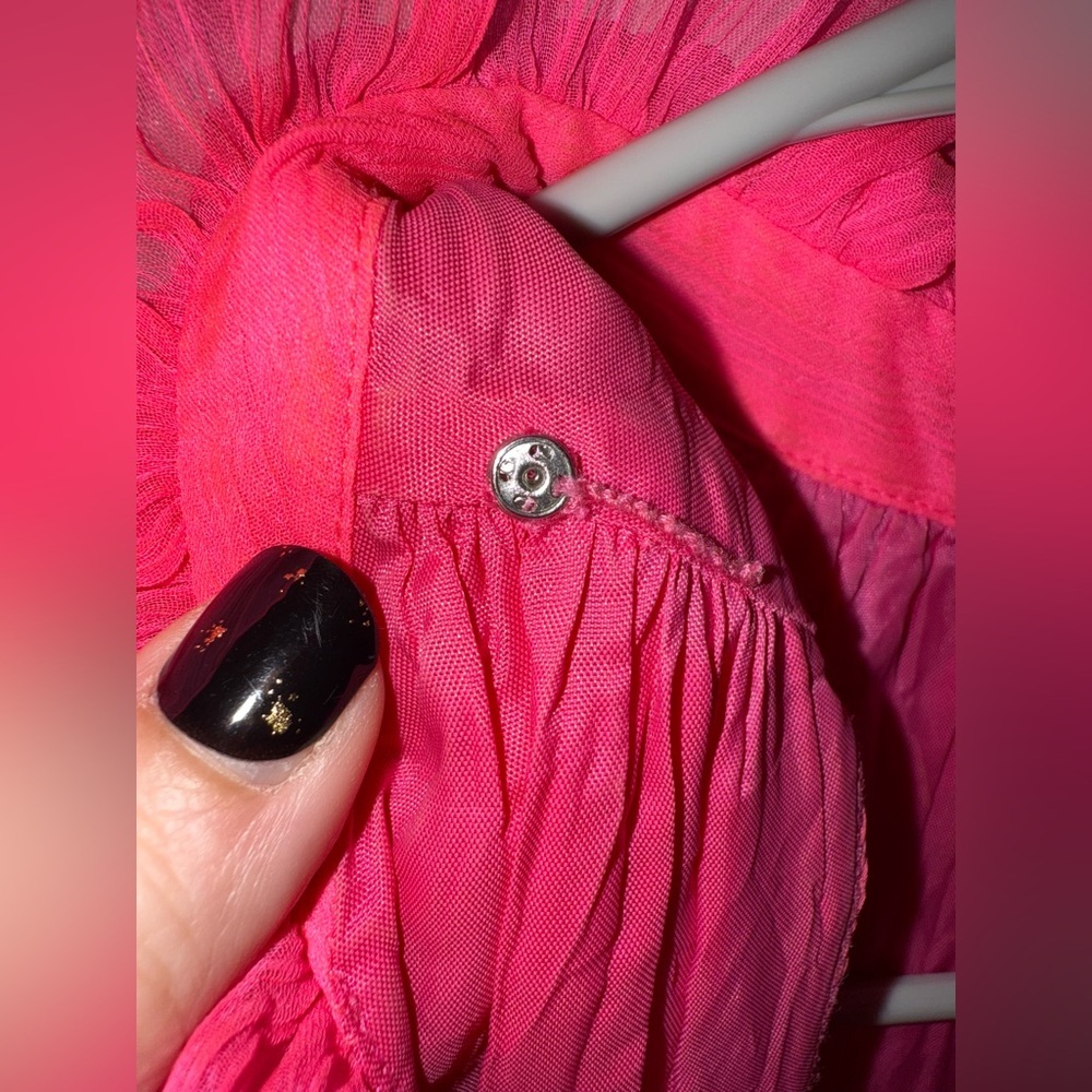 J. Crew Ruffled Lightweight Sleeveless Blouse Size 2 Hot Pink Preppy Spring - Picture 8 of 8